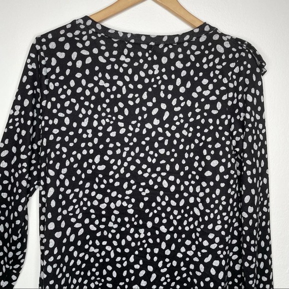 Perfect Peach Polka Dot Ruffle Crew Neck Sweater Size S - Picture 8 of 8